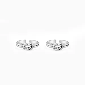 Oxidised Silver Love Knot Toe Rings Giva