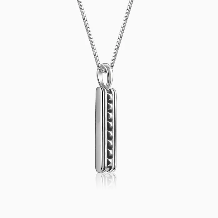 Oxidised Silver Resourceful Pendant With Box Chain For Him Giva