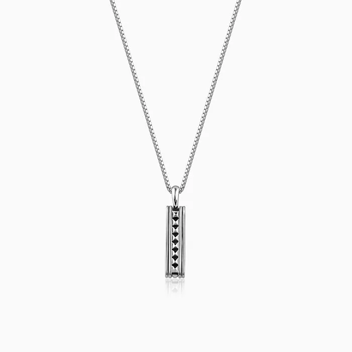Oxidised Silver Resourceful Pendant With Box Chain For Him Giva
