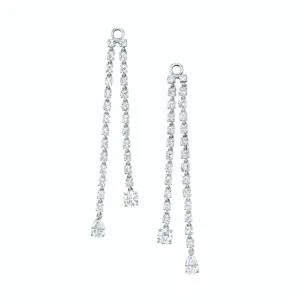 PAIR OF DOUBLE DRAPED DIAMOND ROPE EARRINGS WITH ROUND AND PEAR DIAMOND DROPS Anita Ko