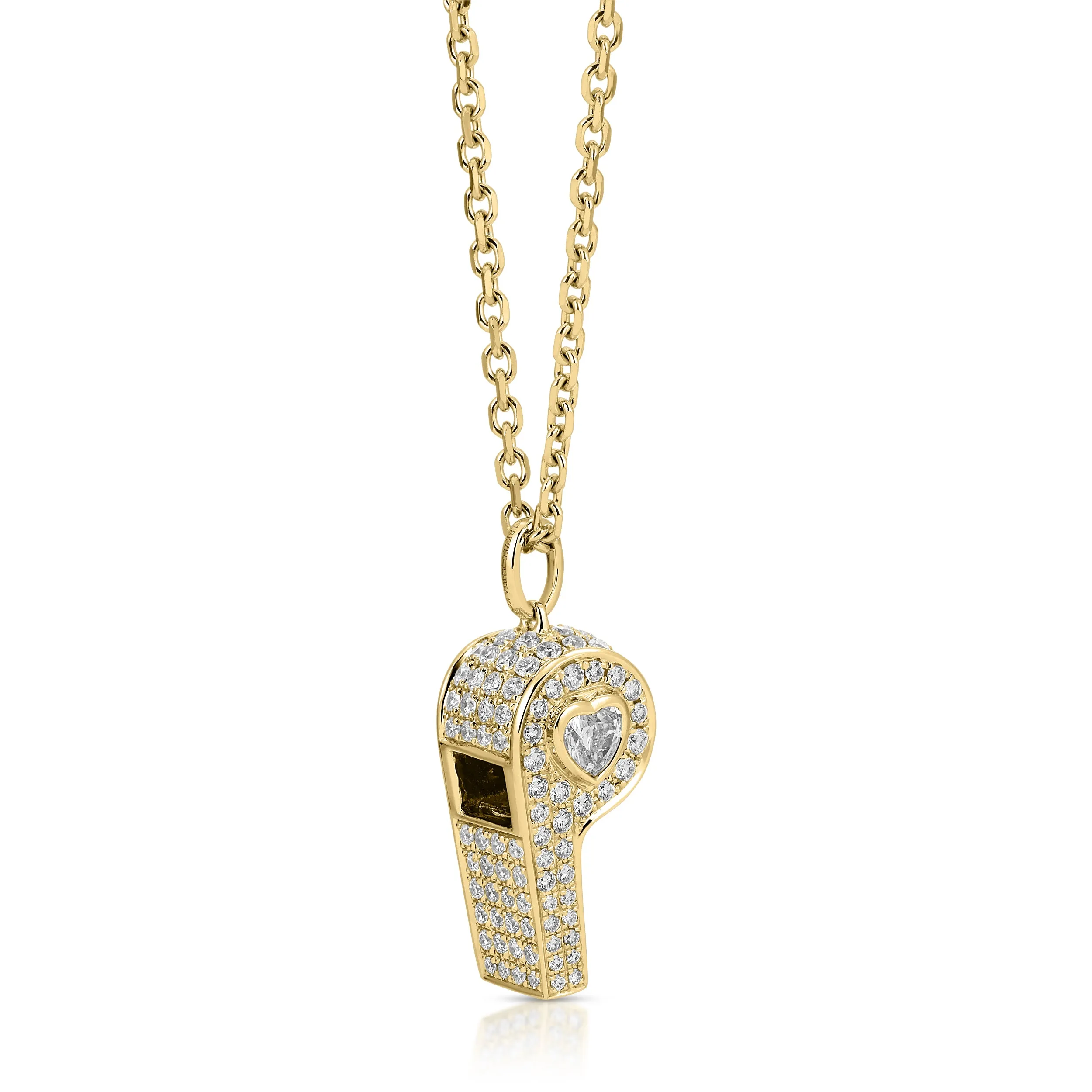 PAVE DIAMOND BABY WHISTLE WITH HEART DIAMOND Anita Ko