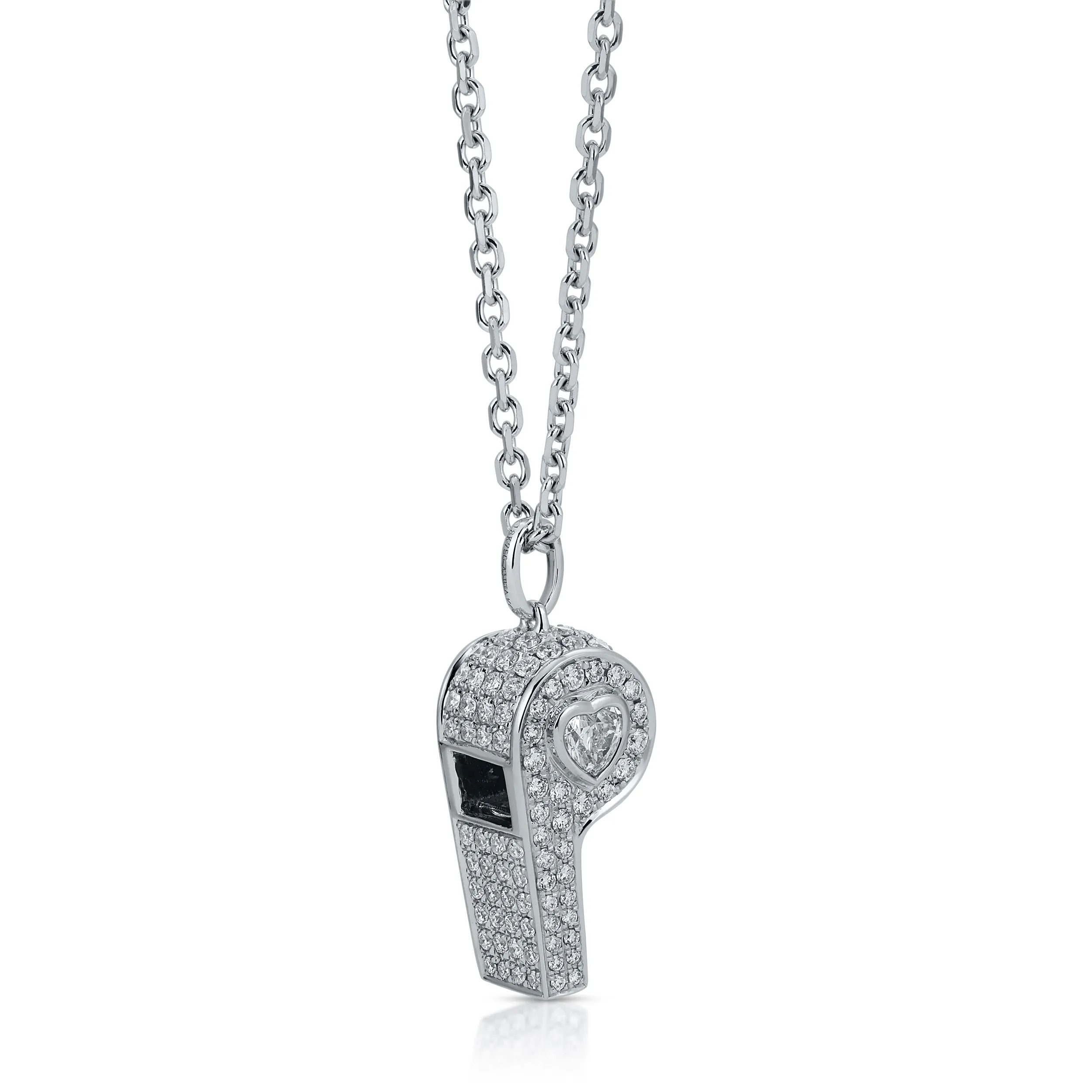 PAVE DIAMOND BABY WHISTLE WITH HEART DIAMOND Anita Ko