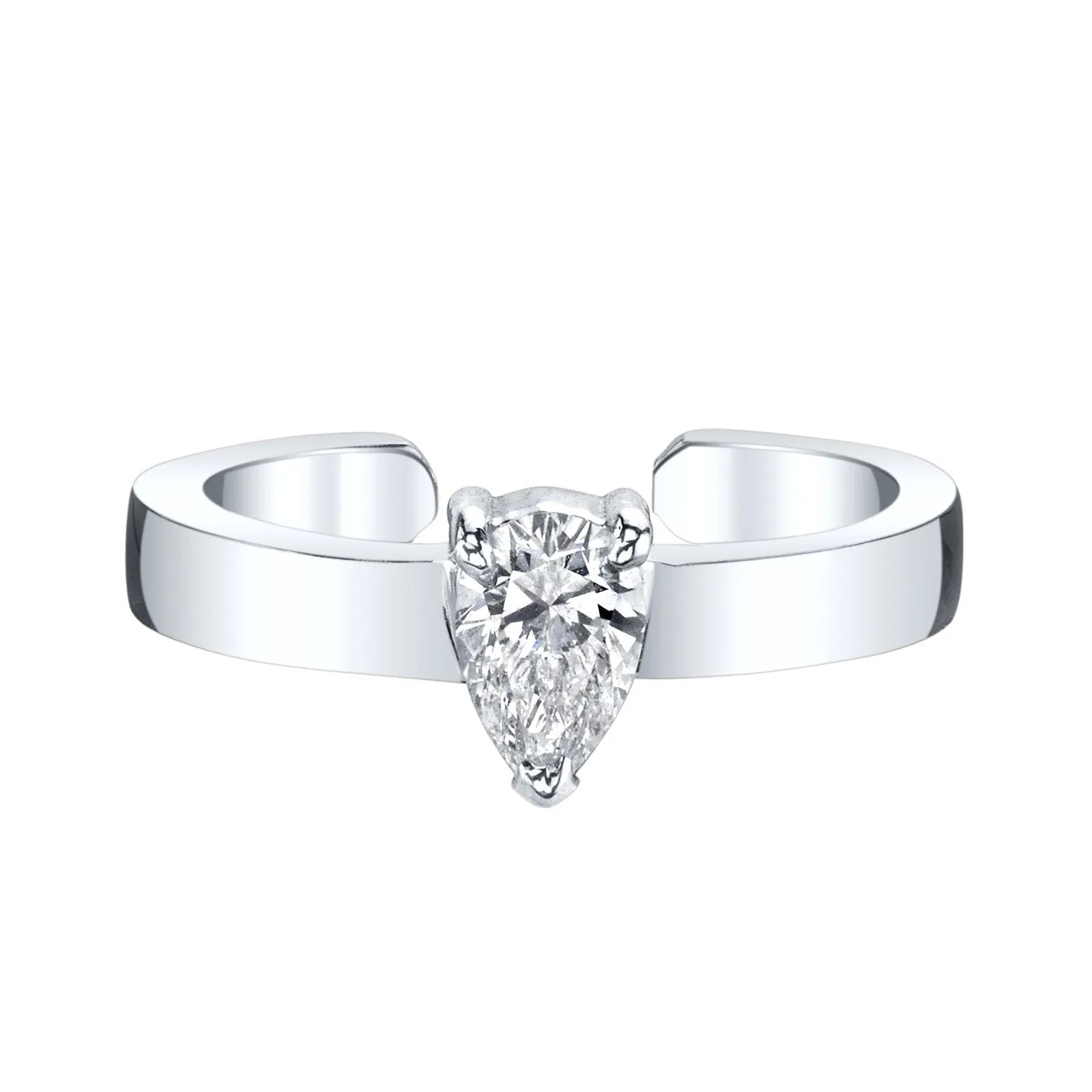 PEAR DIAMOND EAR CUFF Anita Ko