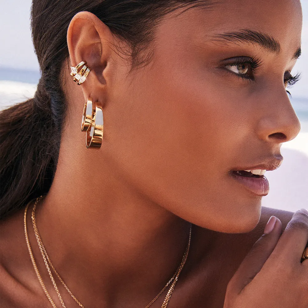PEAR DIAMOND EAR CUFF Anita Ko