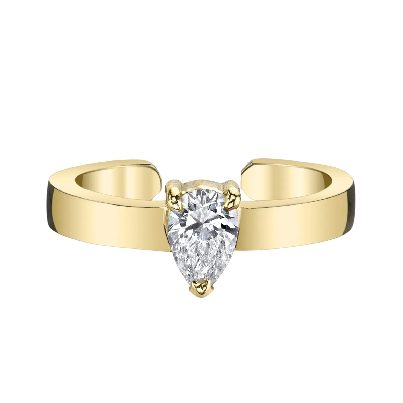 PEAR DIAMOND EAR CUFF Anita Ko