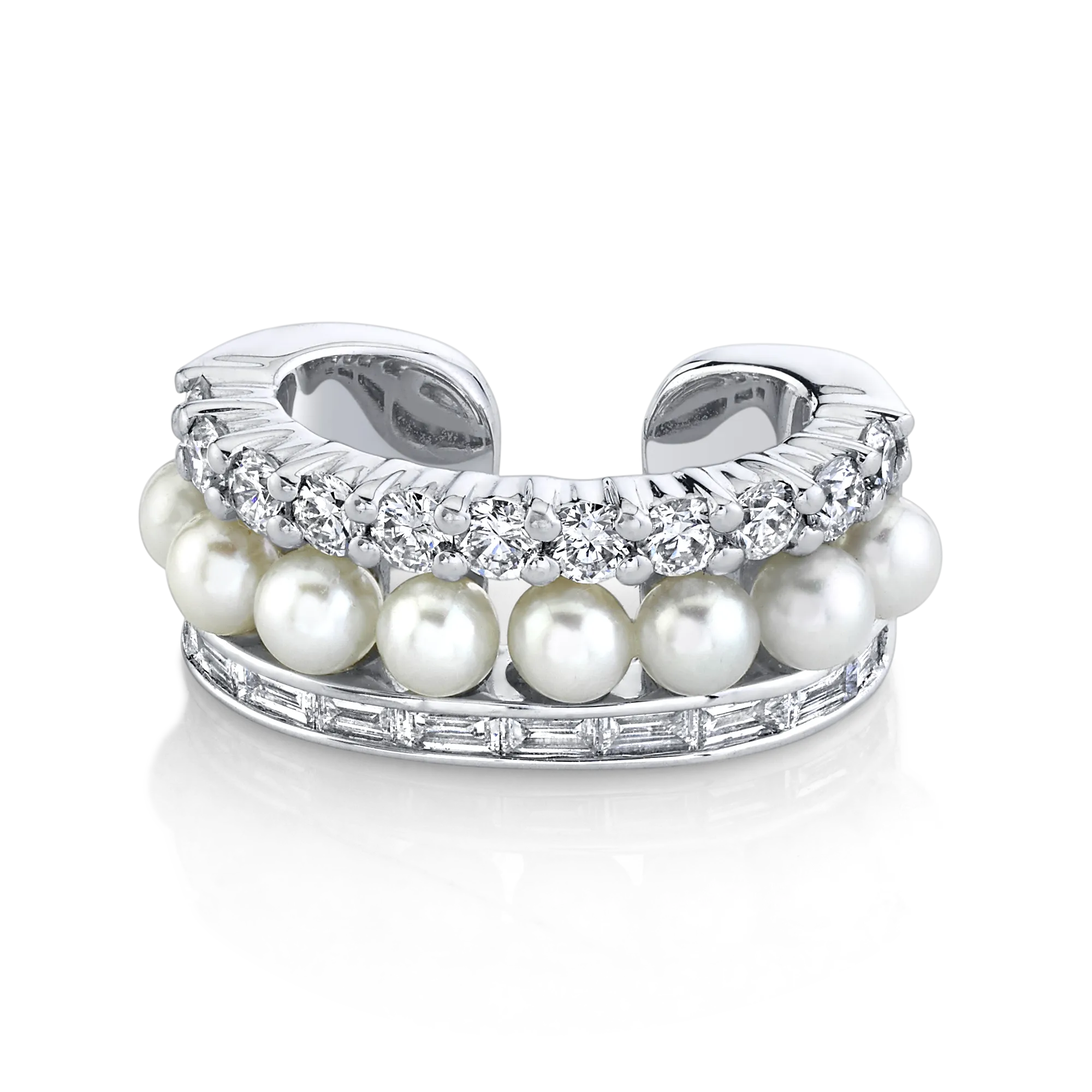 PEARL AND DIAMOND LOLA EAR CUFF Anita Ko