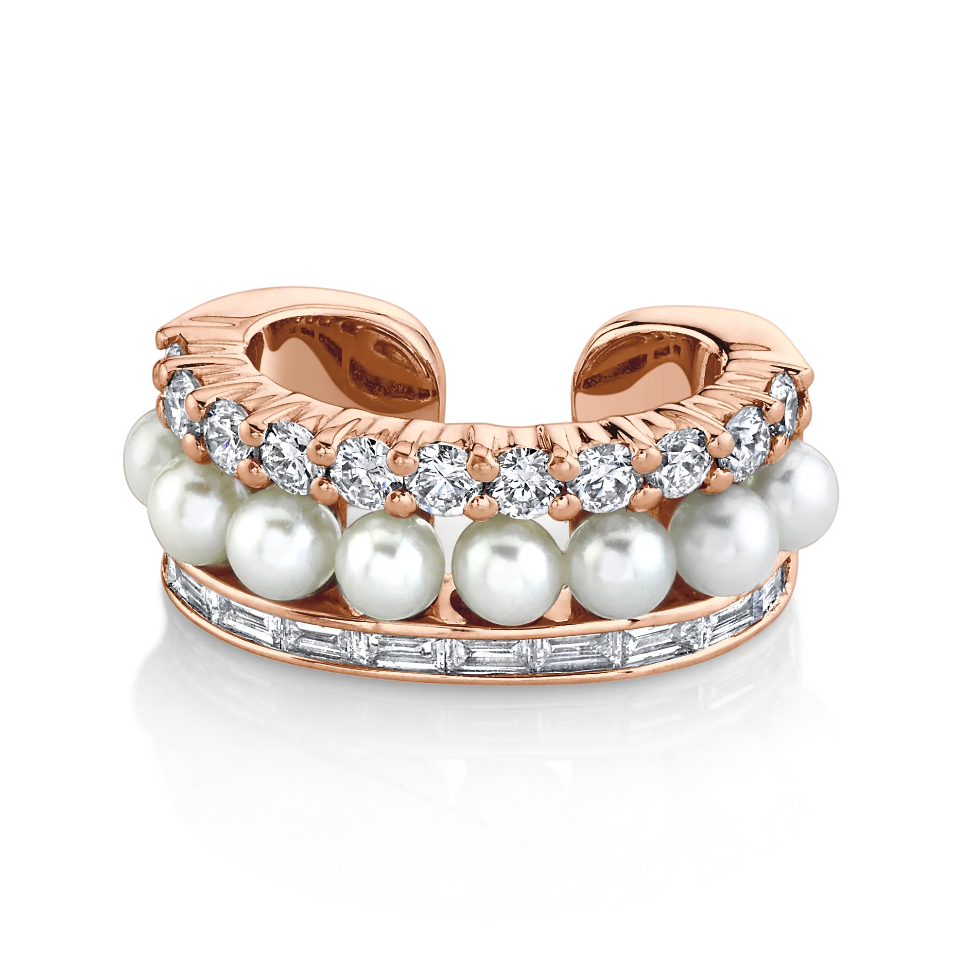 PEARL AND DIAMOND LOLA EAR CUFF Anita Ko