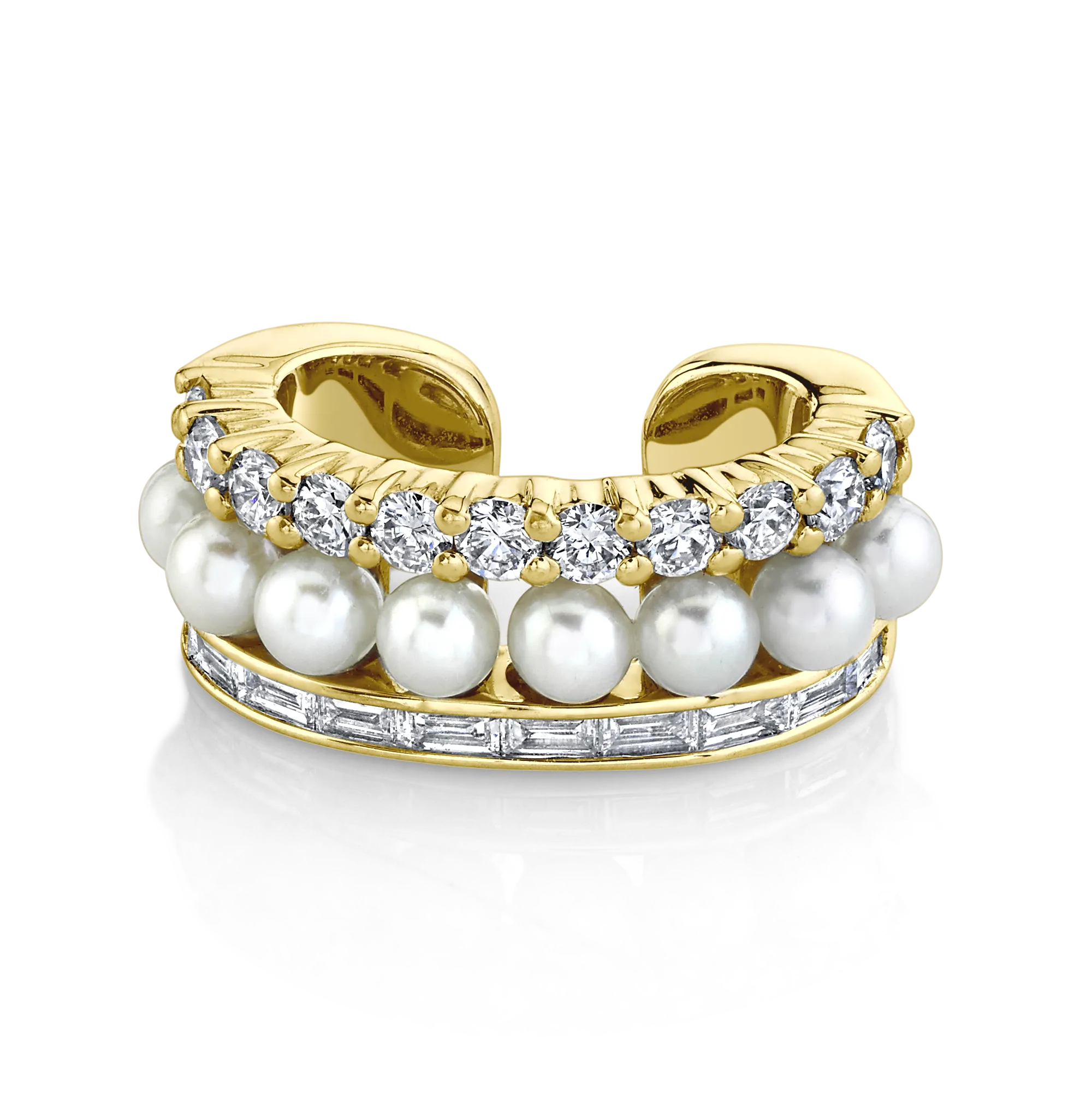 PEARL AND DIAMOND LOLA EAR CUFF Anita Ko