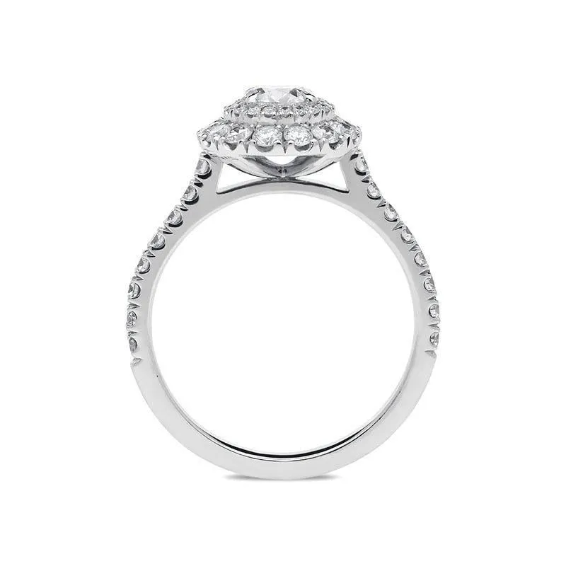 Platinum 1.27ct Diamond Double Halo Ring