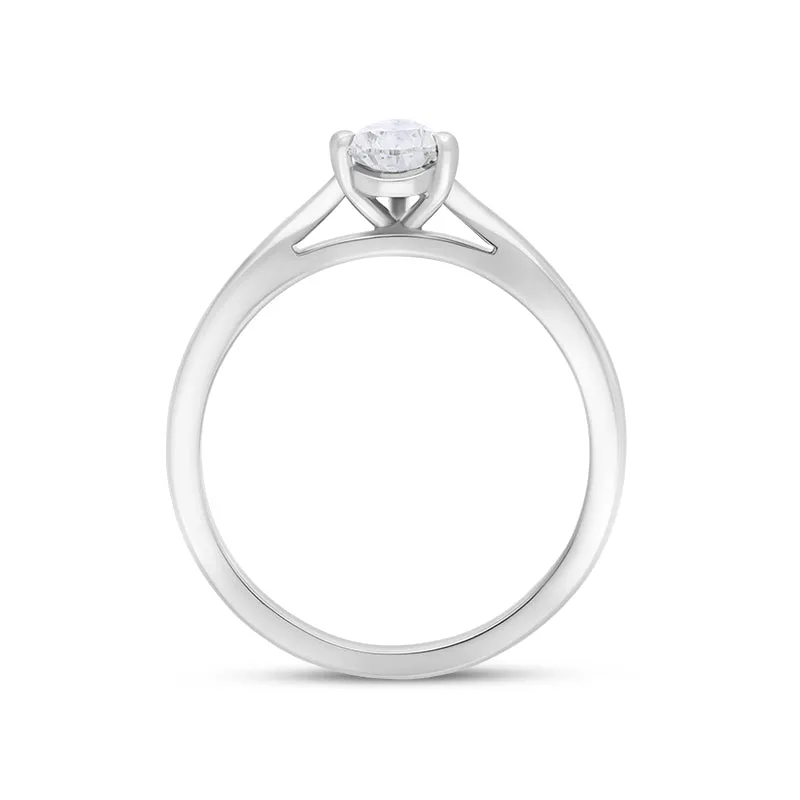 Platinum Diamond Pear Cut Solitaire Ring D