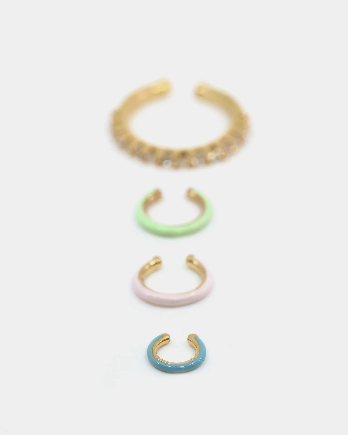 Raising Hell Women's Ear Cuff Stack Iced Gold