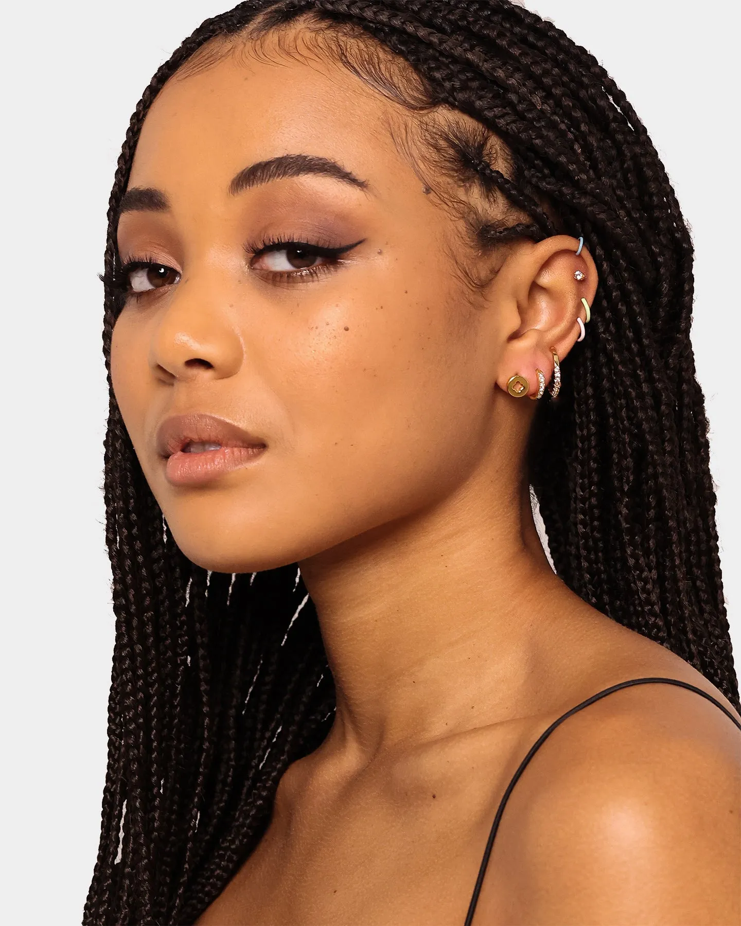 Raising Hell Women's Ear Cuff Stack Iced Gold