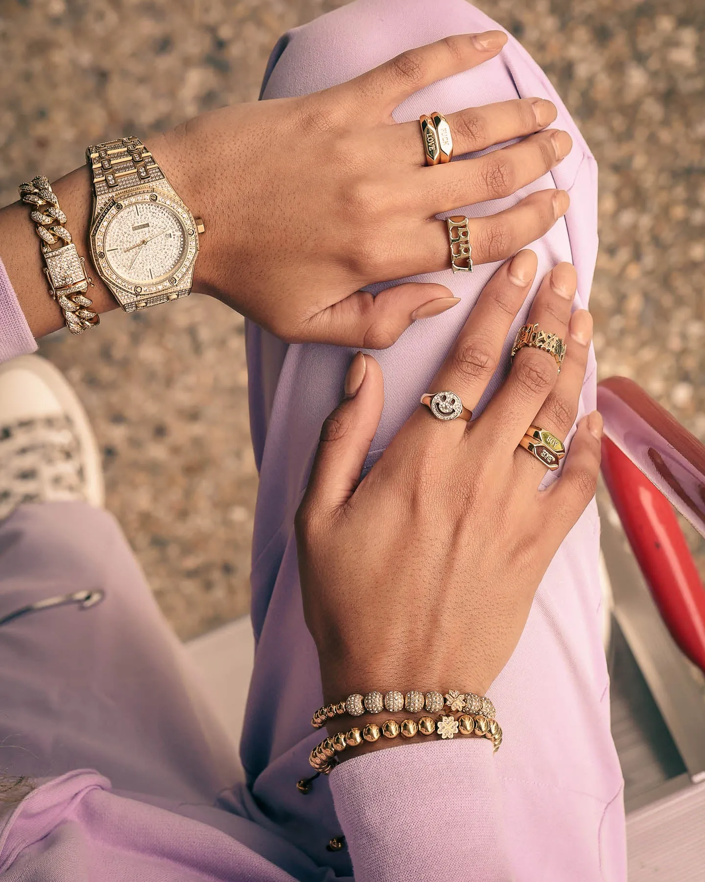 Raising Hell Women's Lule Bracelet Iced Gold