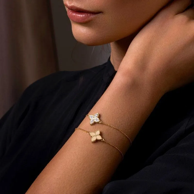 Roberto Coin Princess Flower 18ct White Gold Diamond Bracelet 