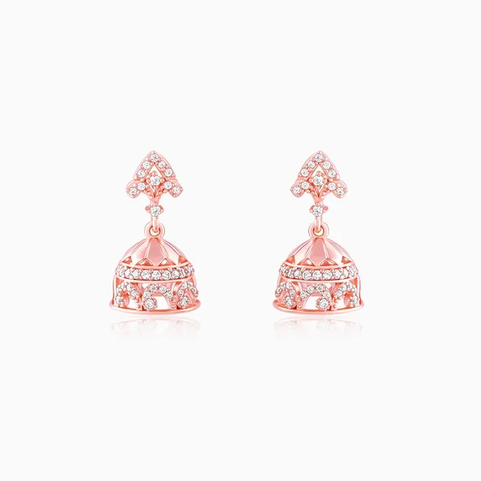 Rose Gold Agra Jhumki Earrings Giva
