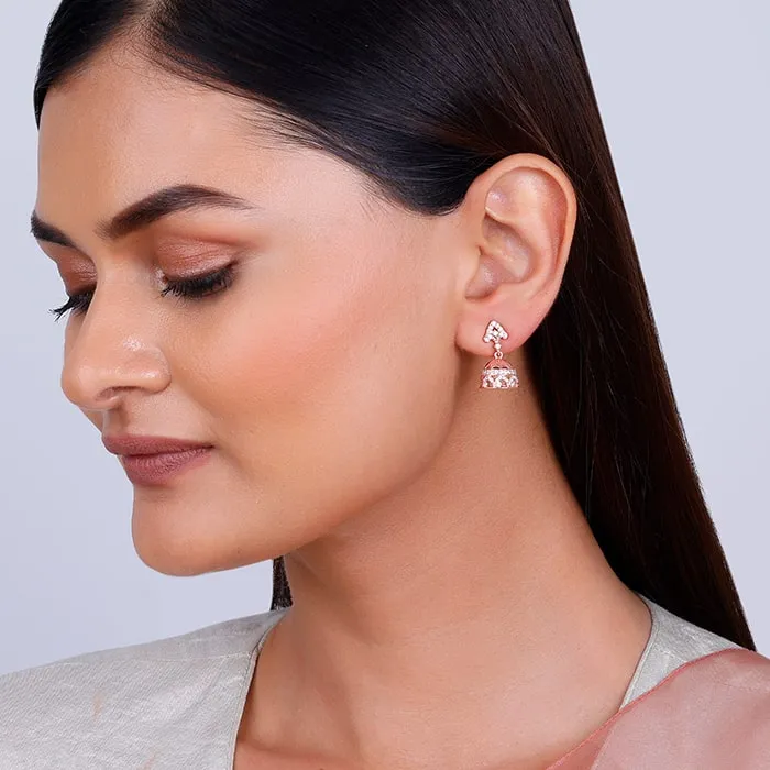 Rose Gold Agra Jhumki Earrings Giva