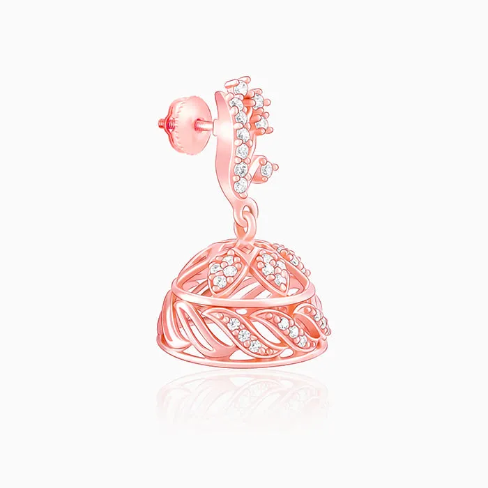 Rose Gold Ajmer Jhumki Earrings Giva
