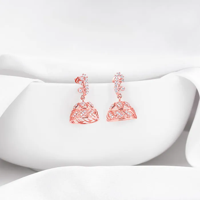 Rose Gold Ajmer Jhumki Earrings Giva
