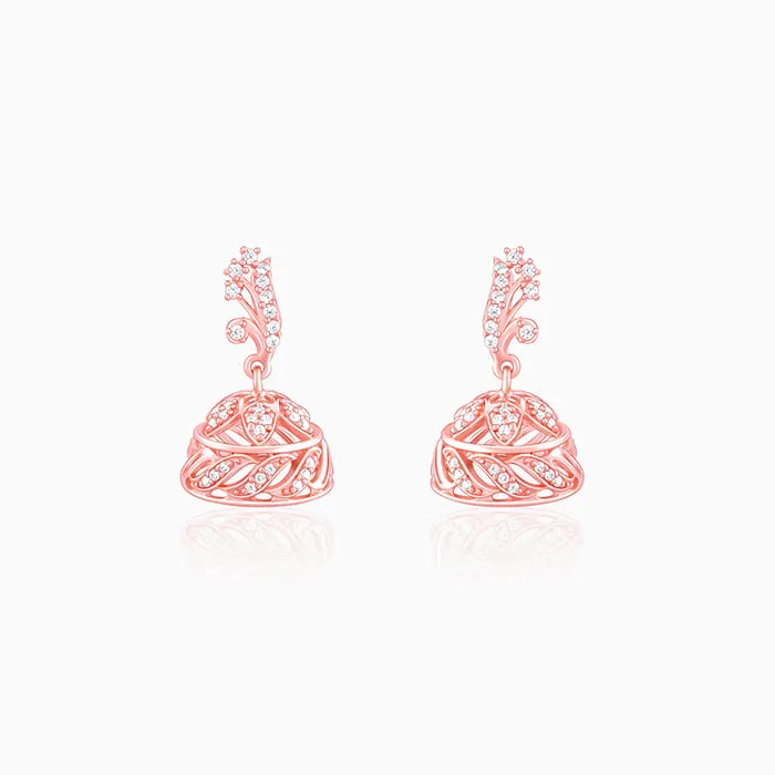Rose Gold Ajmer Jhumki Earrings Giva