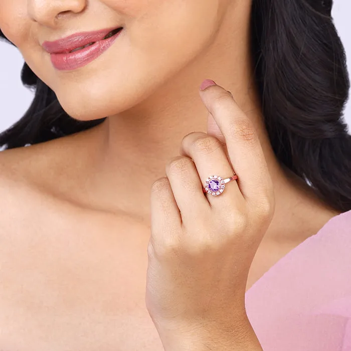 Rose Gold Amethyst Radiance Ring Giva