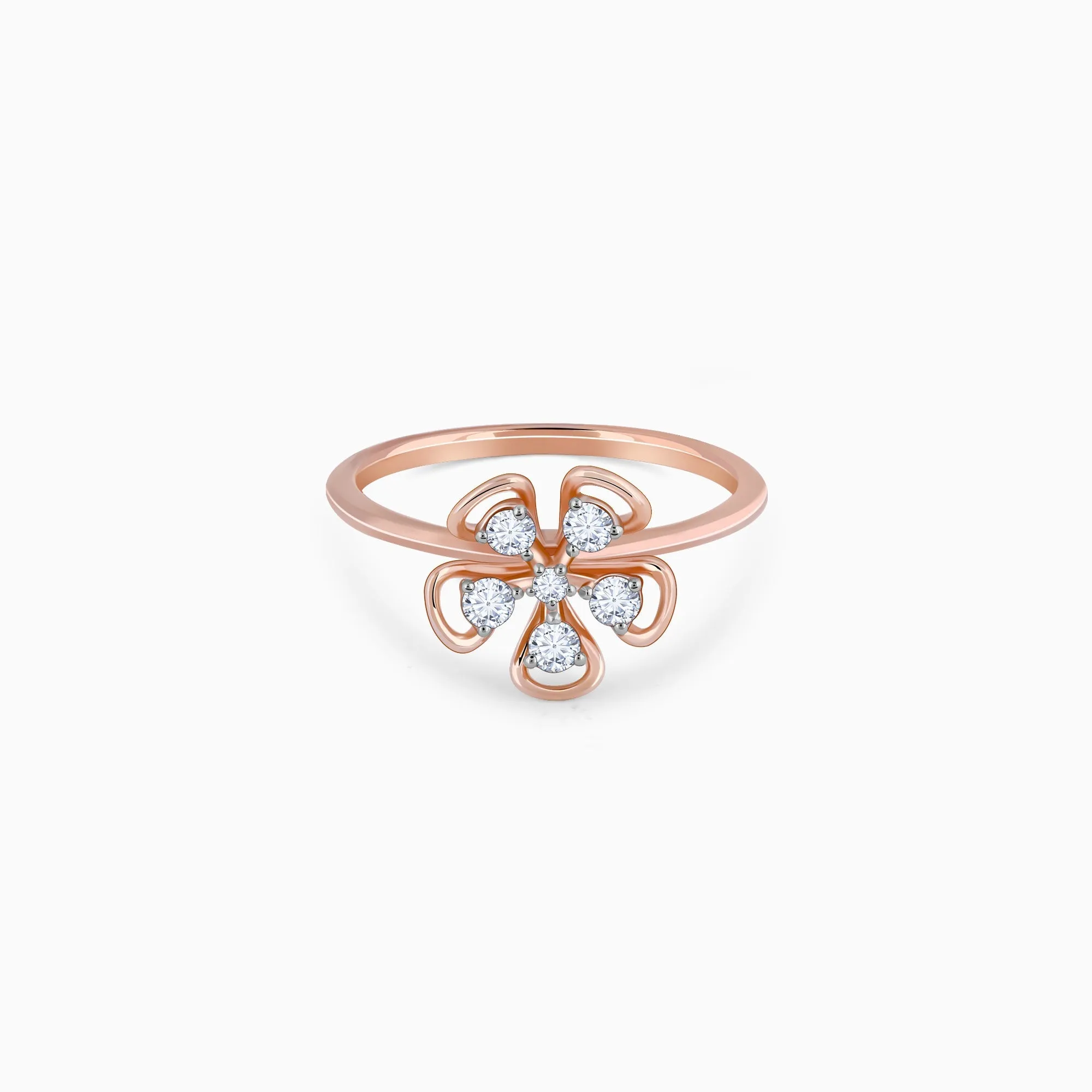 Rose Gold & Diamond Cute Bloom Ring Giva