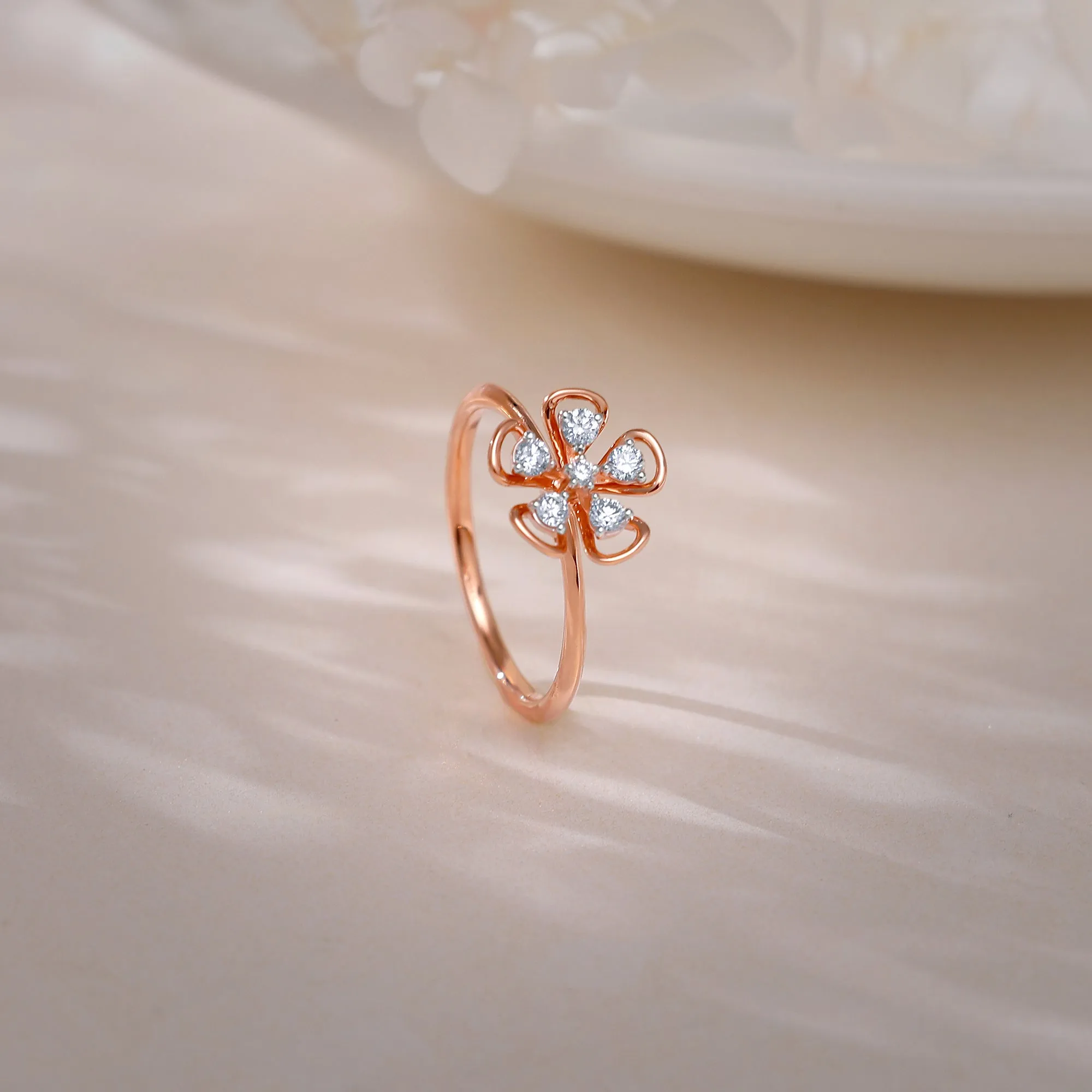 Rose Gold & Diamond Cute Bloom Ring Giva