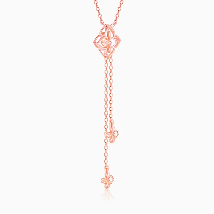 Rose Gold Artsy Floral Necklace Giva