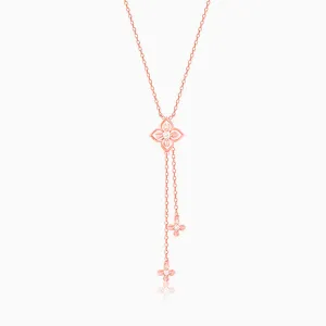 Rose Gold Artsy Floral Necklace Giva