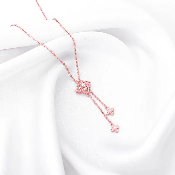 Rose Gold Artsy Floral Necklace Giva