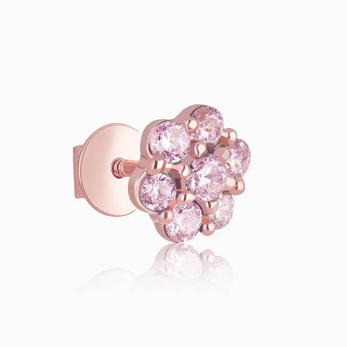 Rose Gold Baby Pink Flower Stud Earrings Giva