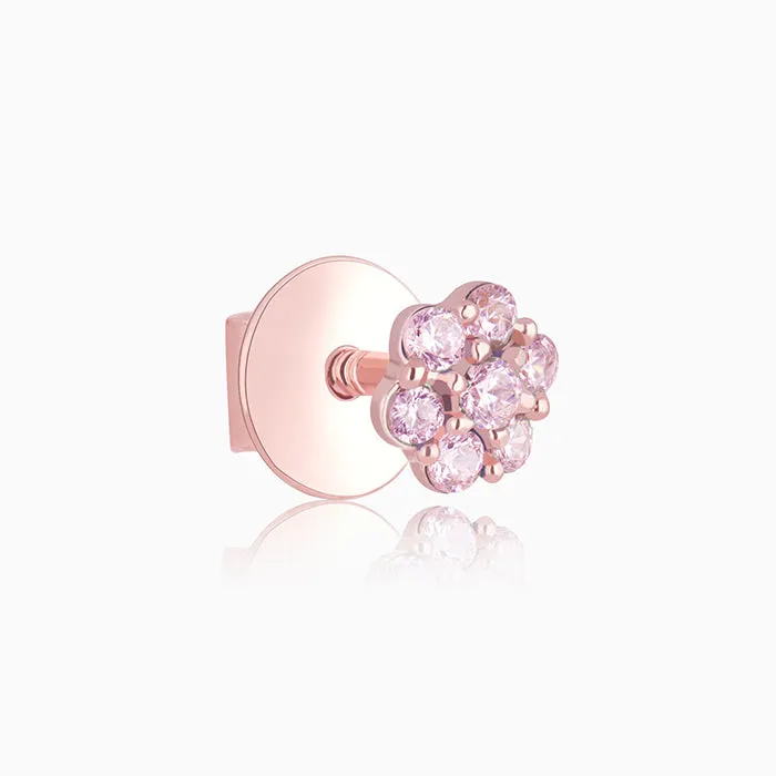 Rose Gold Baby Pink Flower Stud Kids Earrings Giva