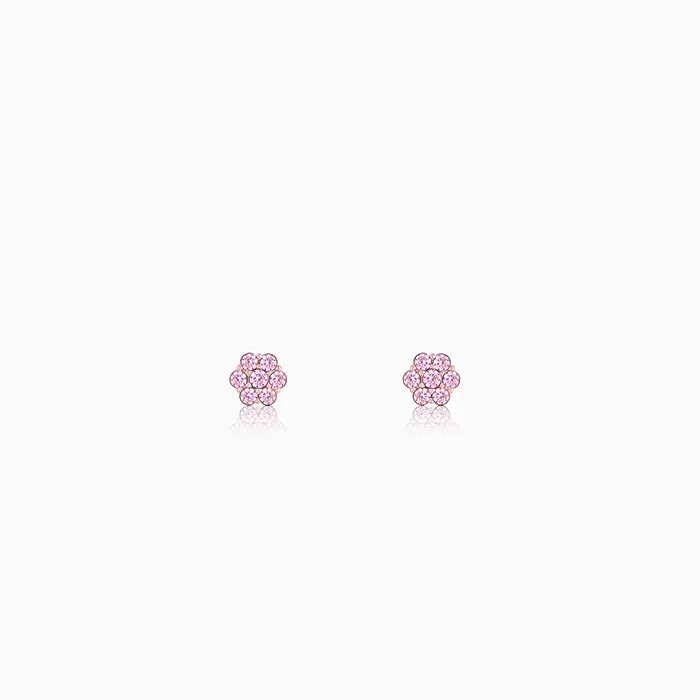 Rose Gold Baby Pink Flower Stud Kids Earrings Giva