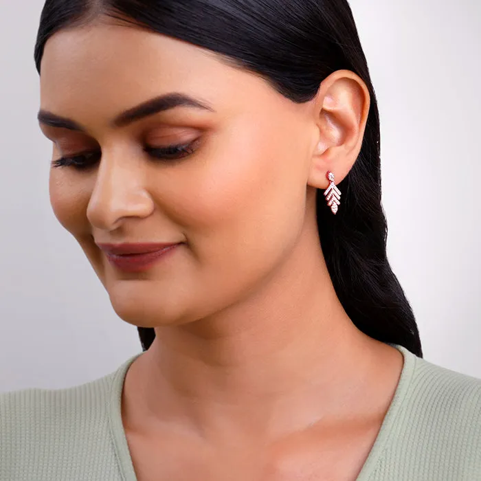 Rose Gold Belle Leaf Earrings Giva