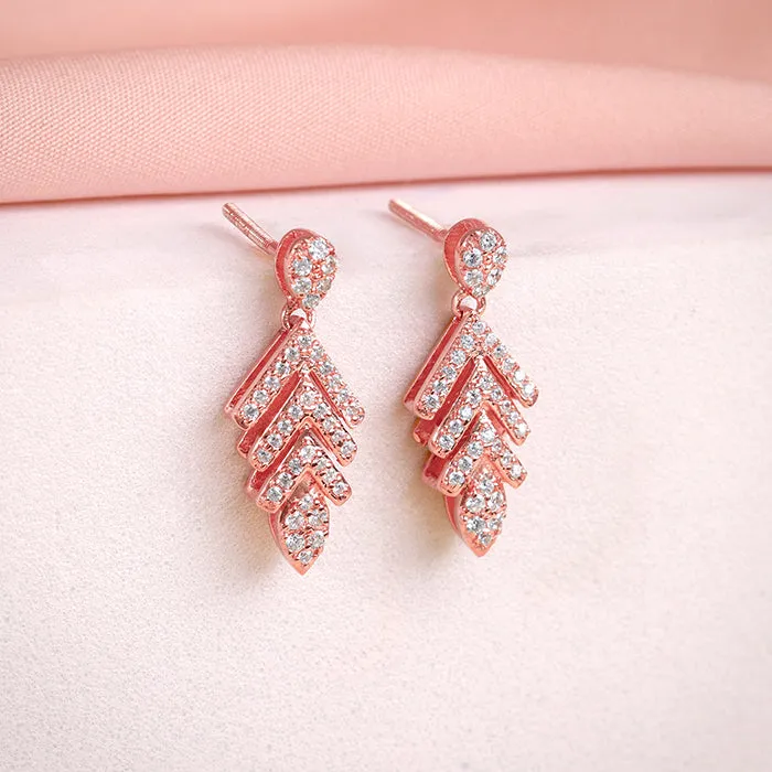 Rose Gold Belle Leaf Earrings Giva