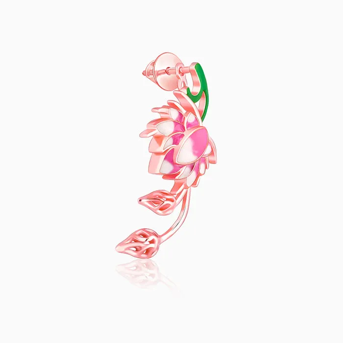 Rose Gold Bewitching Brahma Kamal Convertible Earrings Giva
