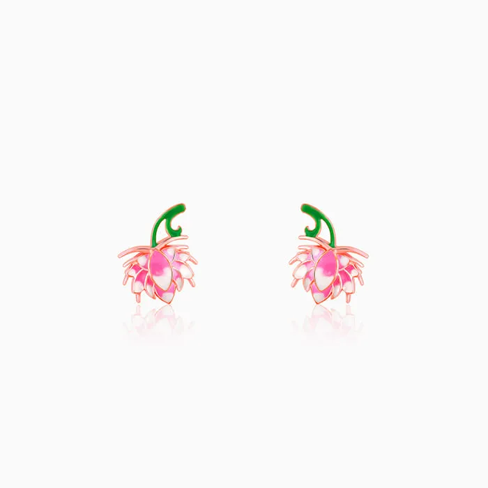 Rose Gold Bewitching Brahma Kamal Convertible Earrings Giva