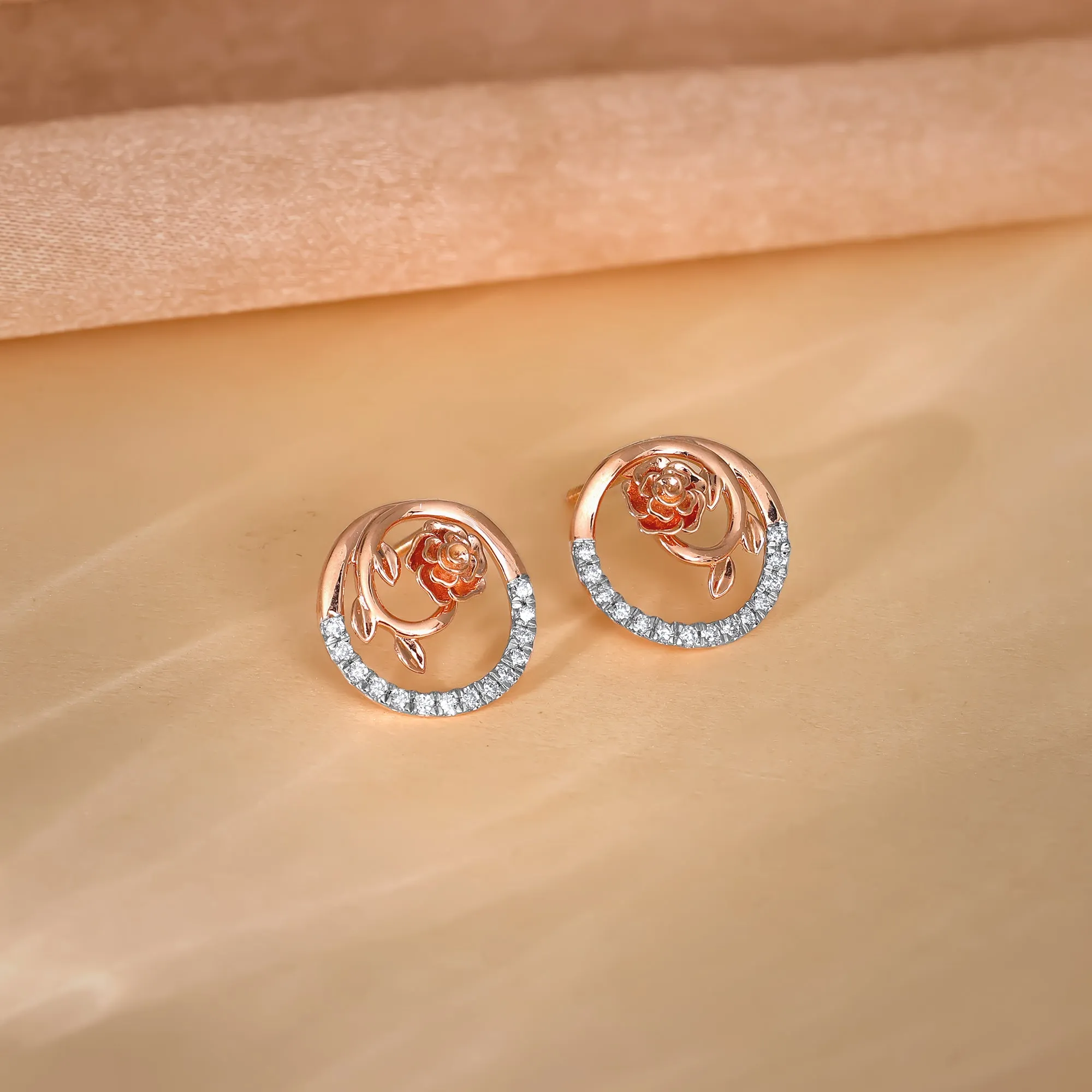 Rose Gold Blissful Shine Diamond Earrings Giva