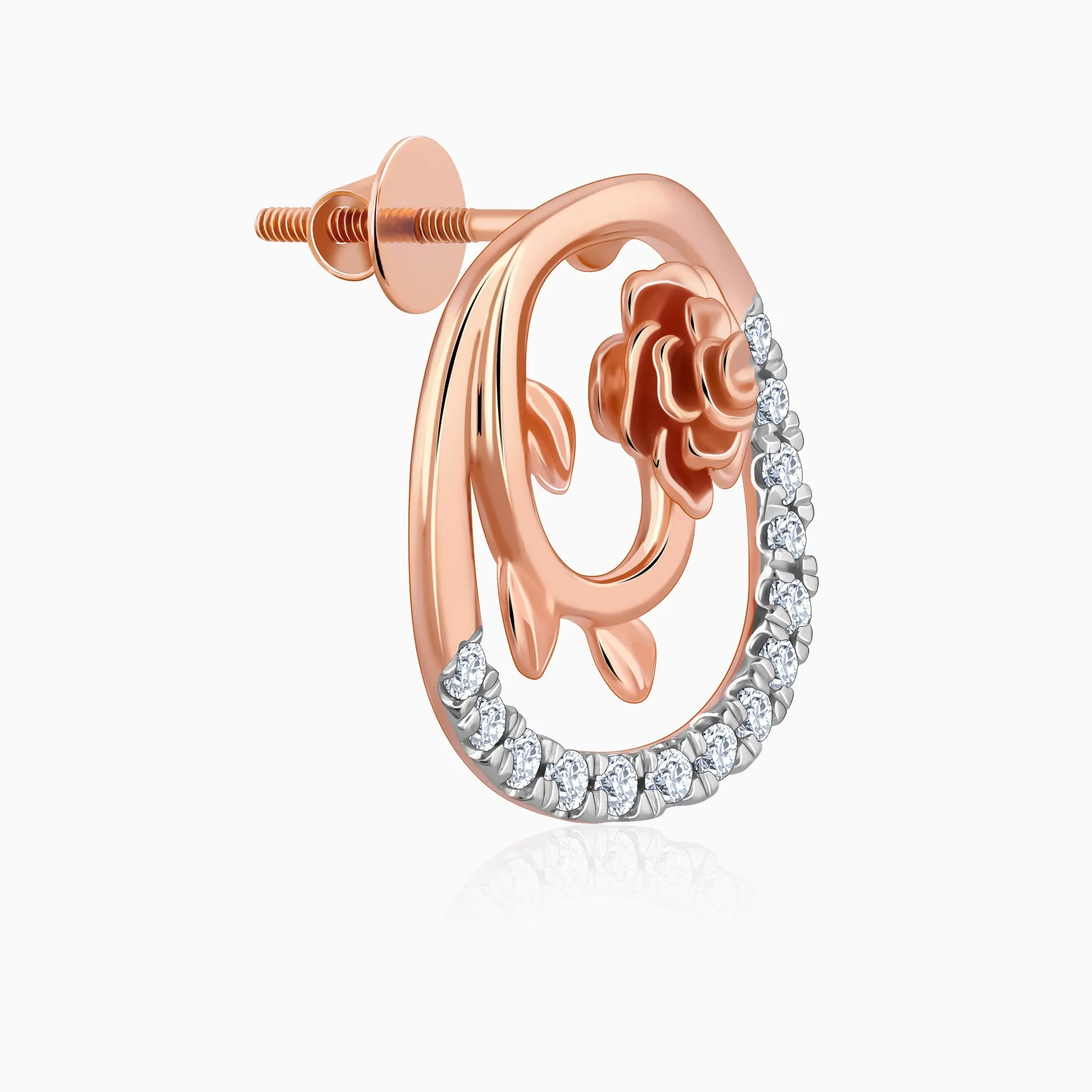 Rose Gold Blissful Shine Diamond Earrings Giva