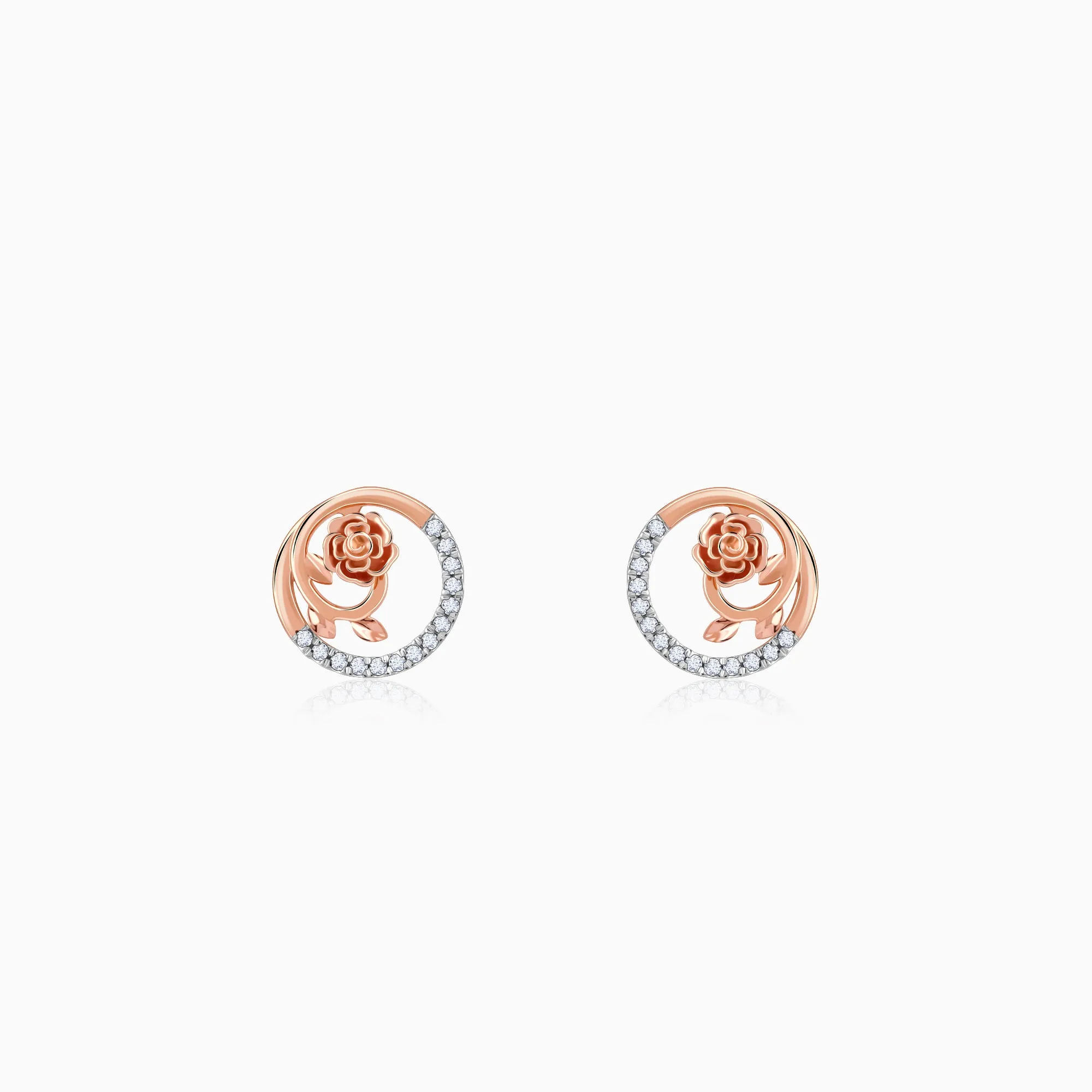 Rose Gold Blissful Shine Diamond Earrings Giva