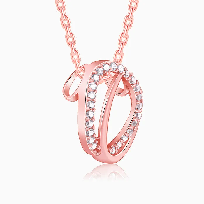 Rose Gold Bloom Ovate Pendant with Link Chain Giva