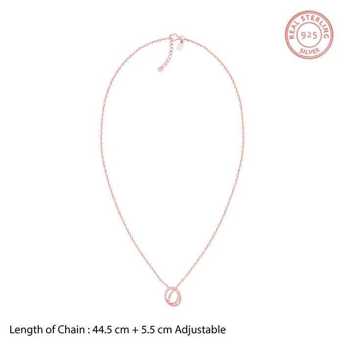 Rose Gold Bloom Ovate Pendant with Link Chain Giva