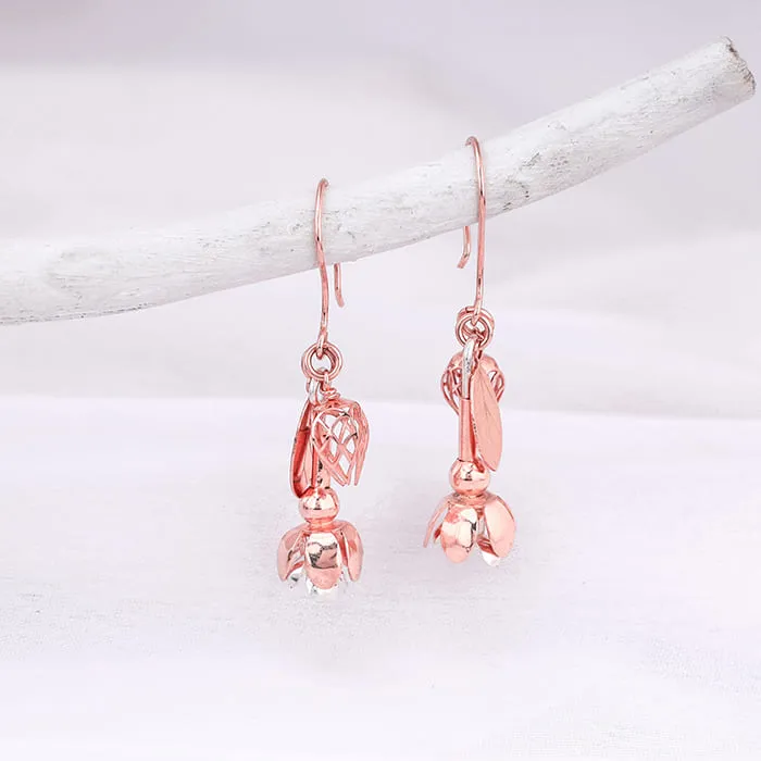 Rose Gold Blooming Brahma Earrings Giva