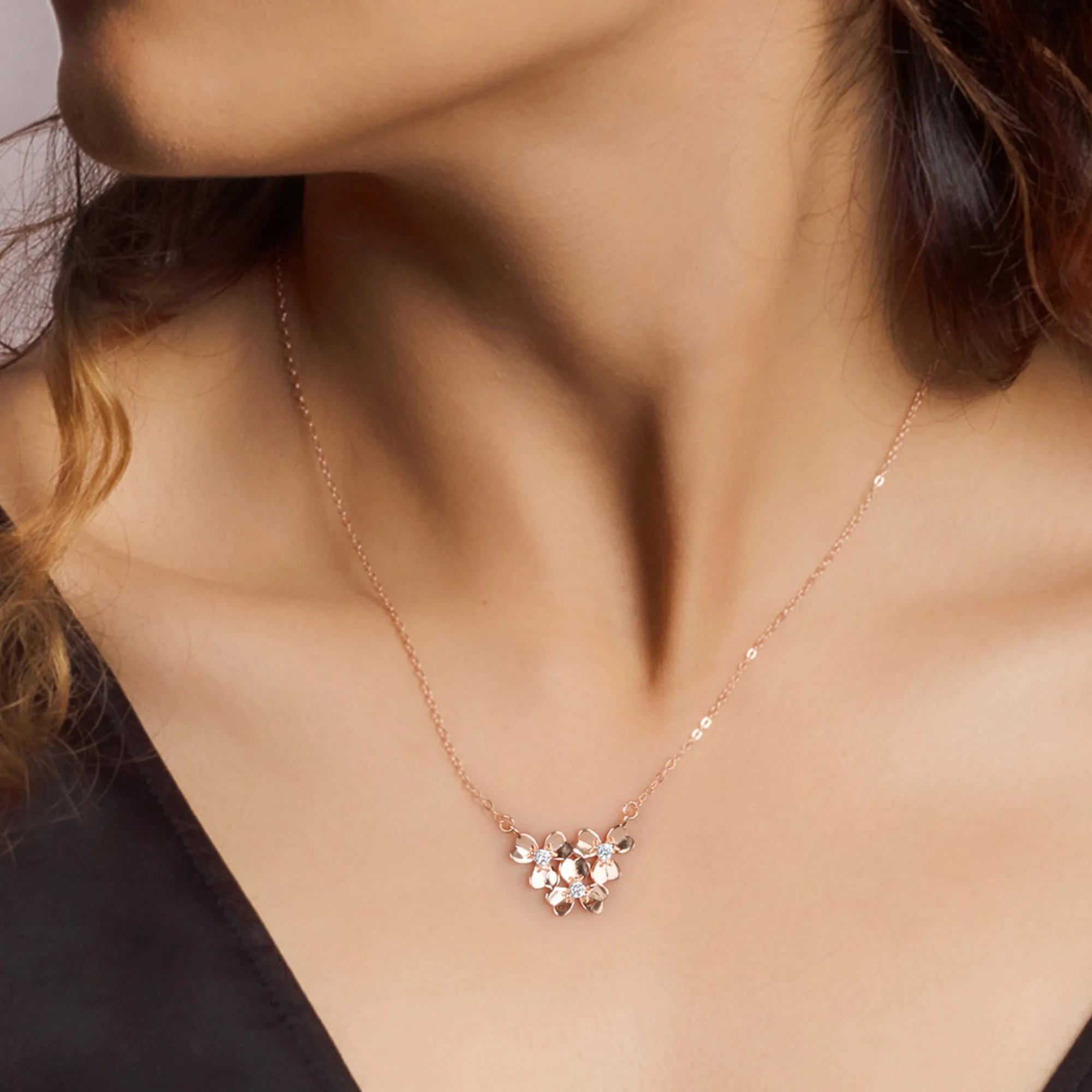 Rose Gold Blooming Flower Necklace Giva