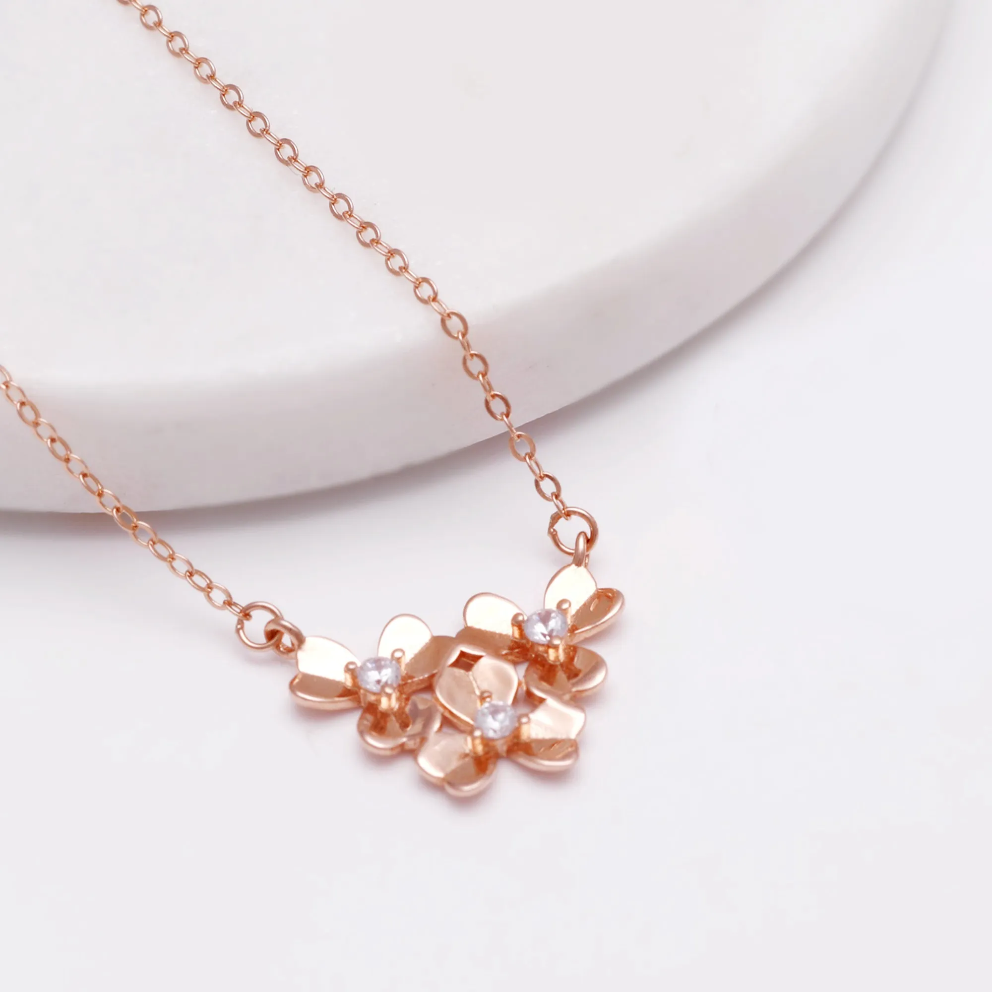 Rose Gold Blooming Flower Necklace Giva