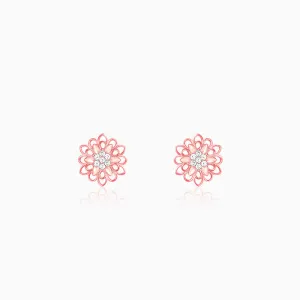 Rose Gold Blooming Flower Stud Earrings Giva