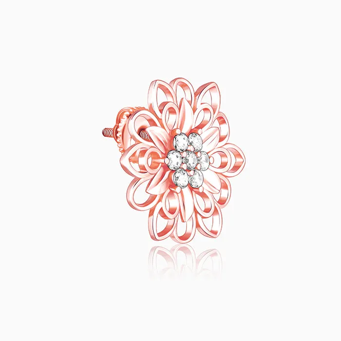Rose Gold Blooming Flower Stud Earrings Giva