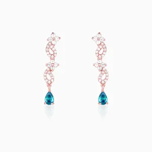 Rose Gold Blue Moon Earrings Giva