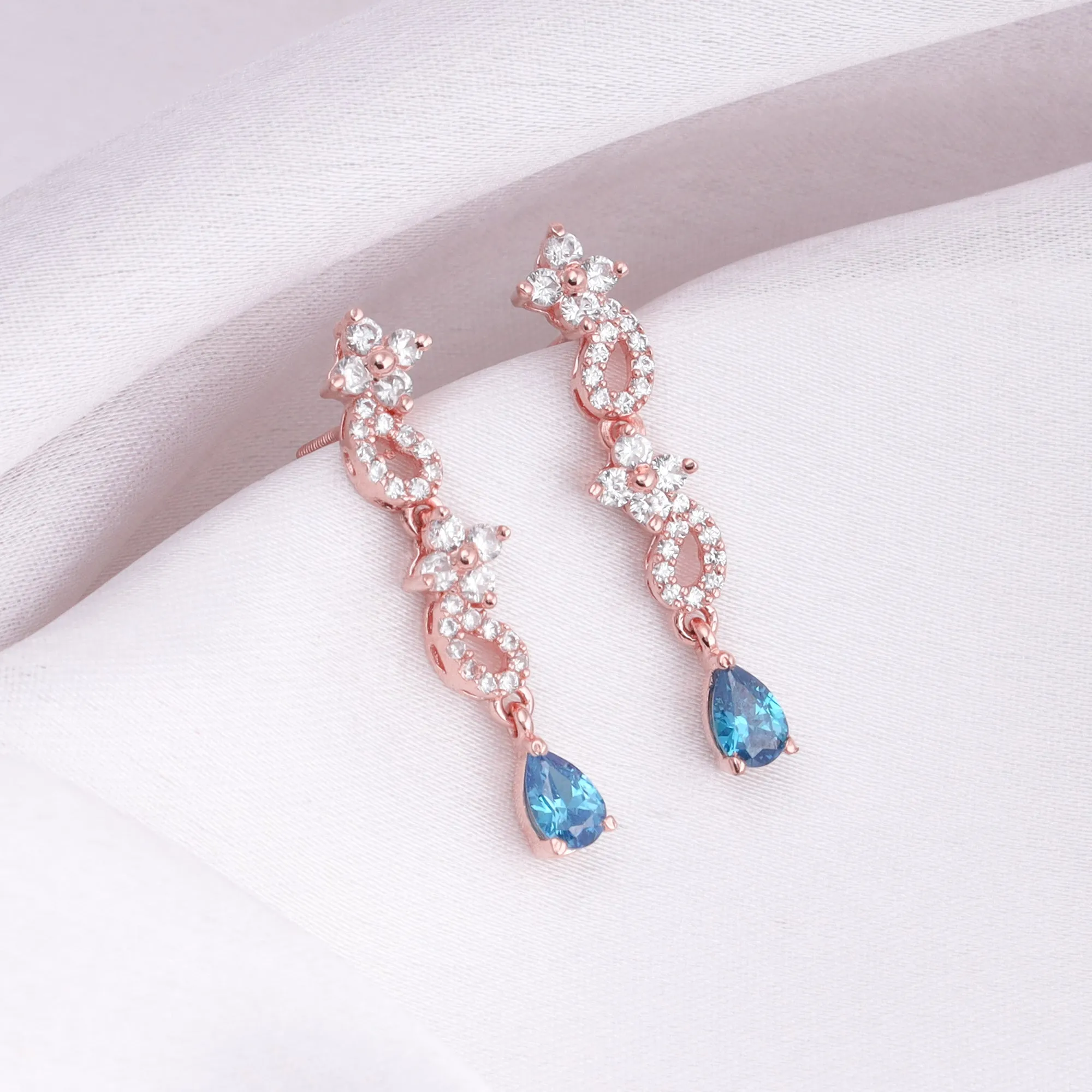 Rose Gold Blue Moon Earrings Giva