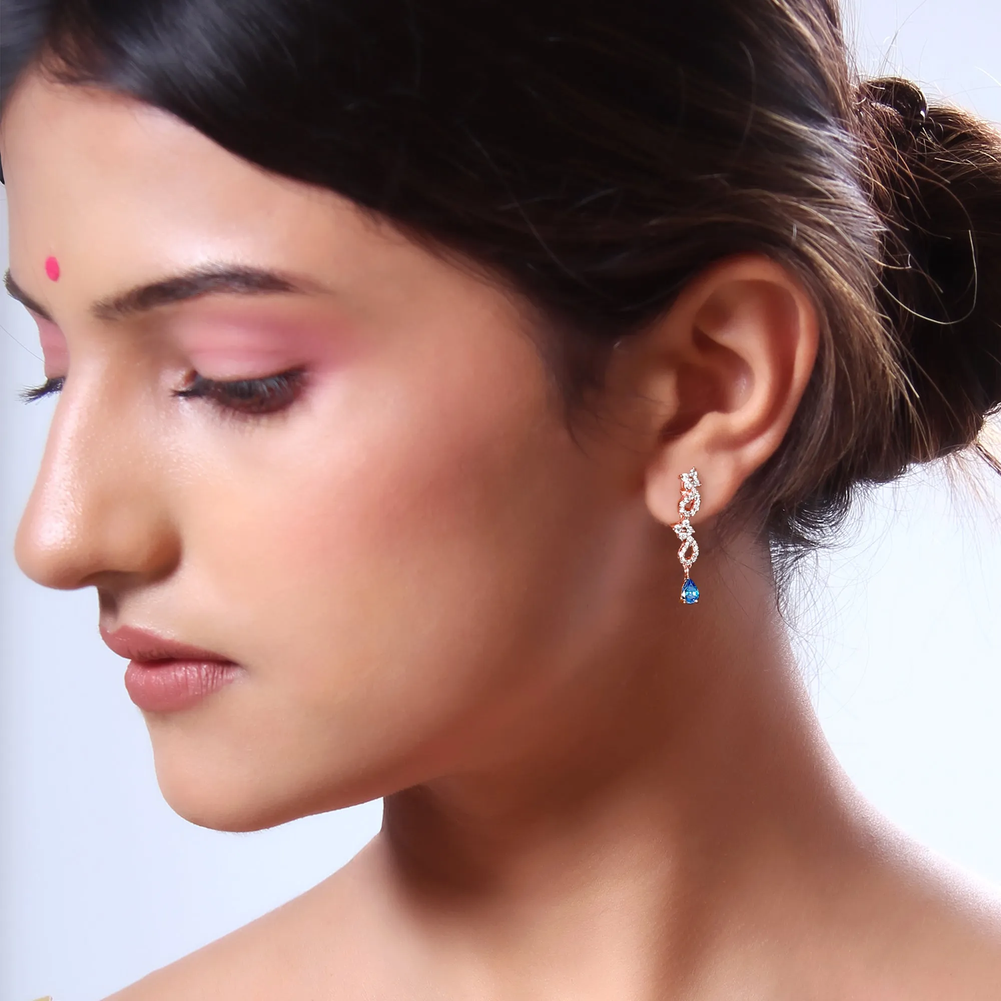 Rose Gold Blue Moon Earrings Giva