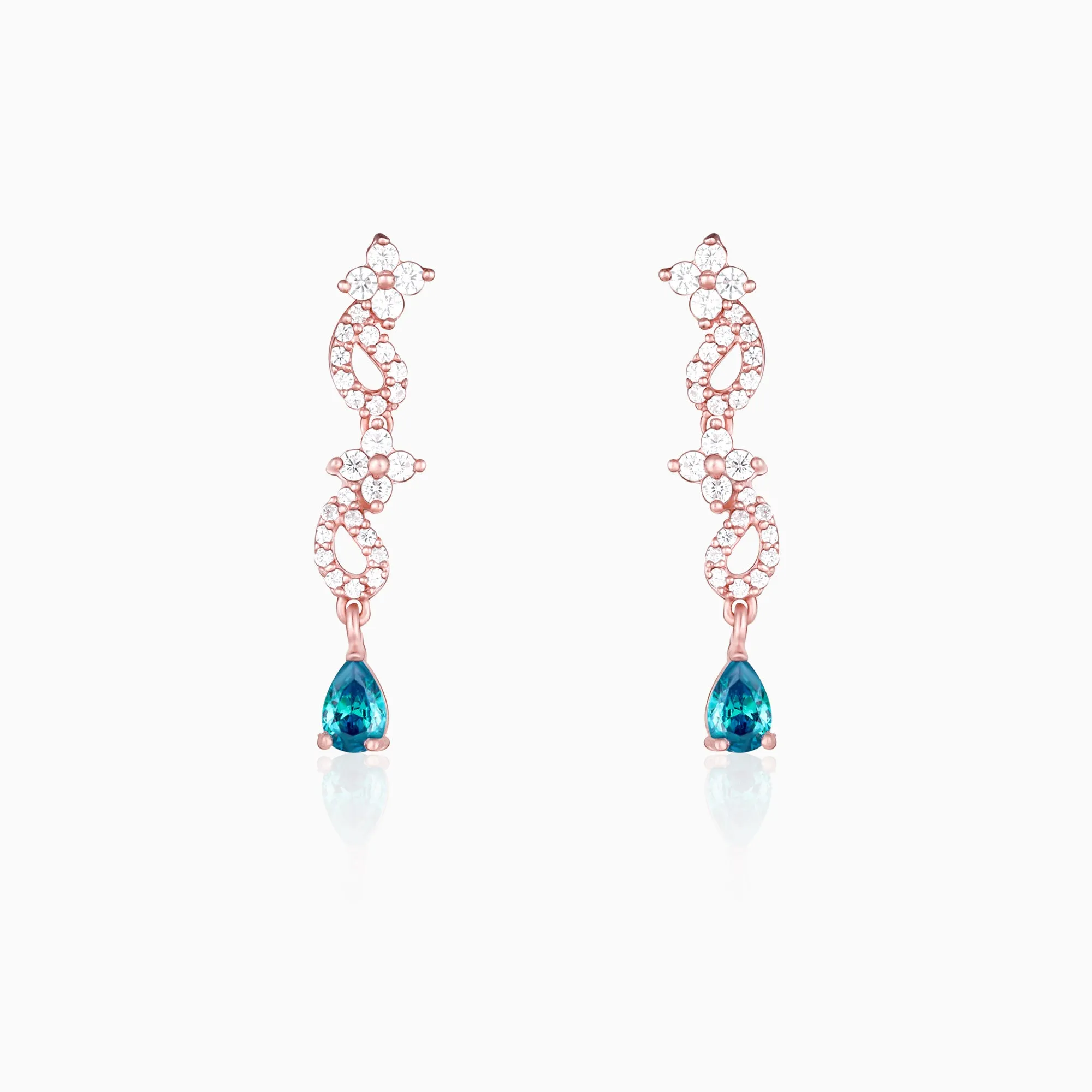 Rose Gold Blue Moon Earrings Giva